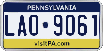 PA license plate LAO9061