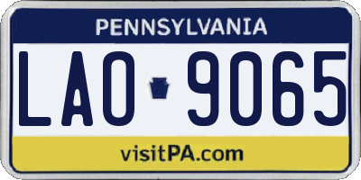 PA license plate LAO9065
