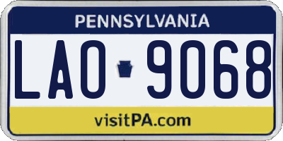 PA license plate LAO9068