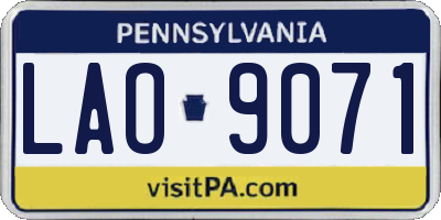 PA license plate LAO9071
