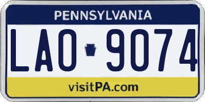 PA license plate LAO9074
