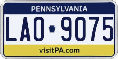 PA license plate LAO9075