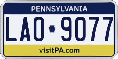 PA license plate LAO9077
