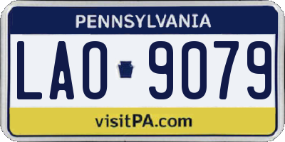PA license plate LAO9079