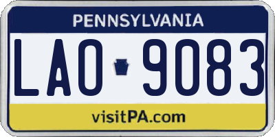 PA license plate LAO9083