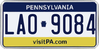 PA license plate LAO9084