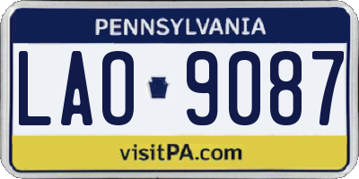 PA license plate LAO9087