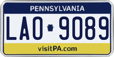 PA license plate LAO9089