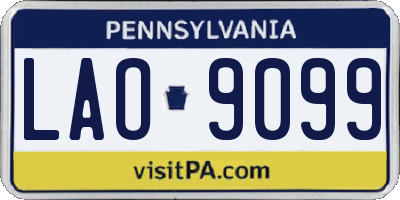 PA license plate LAO9099