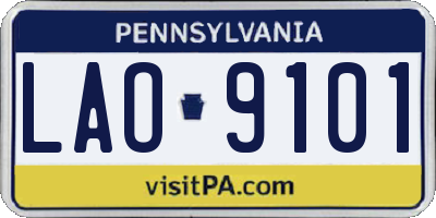 PA license plate LAO9101
