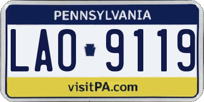 PA license plate LAO9119
