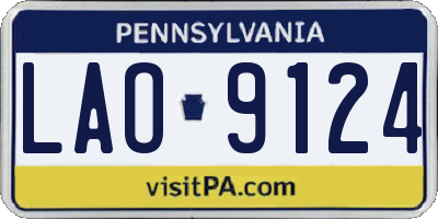 PA license plate LAO9124