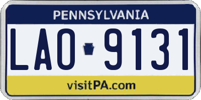 PA license plate LAO9131