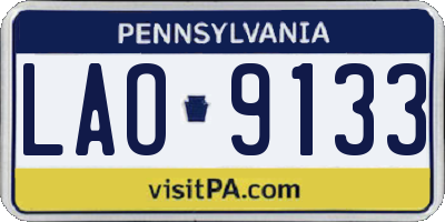 PA license plate LAO9133