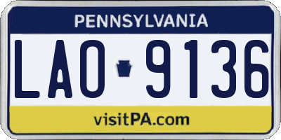 PA license plate LAO9136