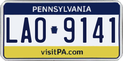 PA license plate LAO9141