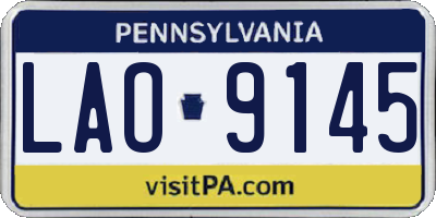 PA license plate LAO9145
