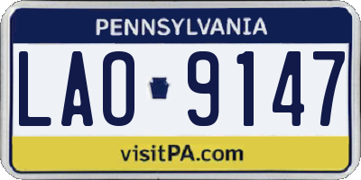 PA license plate LAO9147
