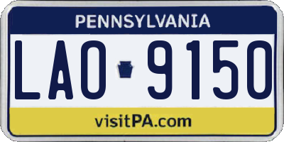 PA license plate LAO9150