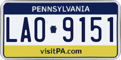 PA license plate LAO9151