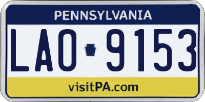 PA license plate LAO9153