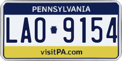 PA license plate LAO9154