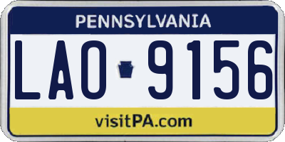 PA license plate LAO9156