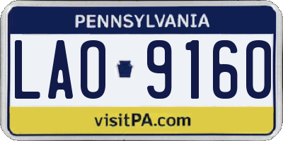 PA license plate LAO9160