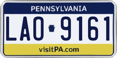 PA license plate LAO9161