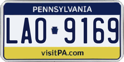 PA license plate LAO9169