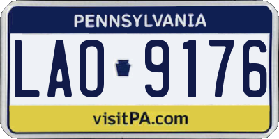 PA license plate LAO9176