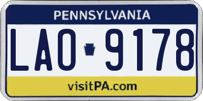 PA license plate LAO9178