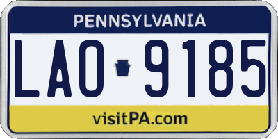 PA license plate LAO9185