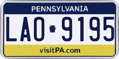 PA license plate LAO9195