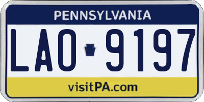 PA license plate LAO9197