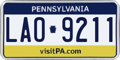 PA license plate LAO9211