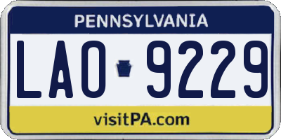 PA license plate LAO9229