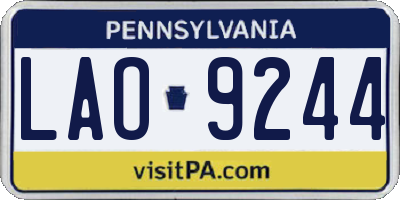 PA license plate LAO9244