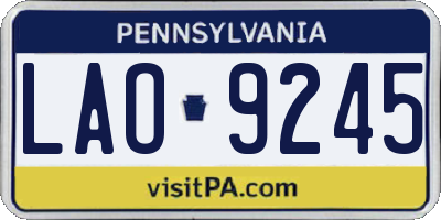 PA license plate LAO9245