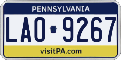 PA license plate LAO9267