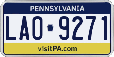 PA license plate LAO9271