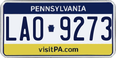 PA license plate LAO9273