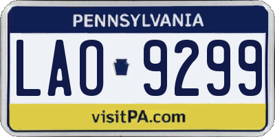 PA license plate LAO9299
