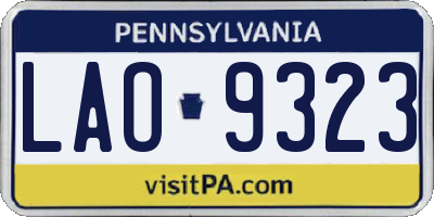 PA license plate LAO9323