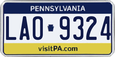 PA license plate LAO9324