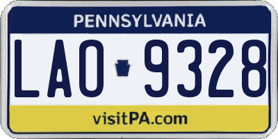 PA license plate LAO9328