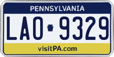 PA license plate LAO9329