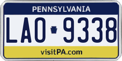 PA license plate LAO9338
