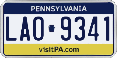 PA license plate LAO9341