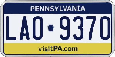 PA license plate LAO9370